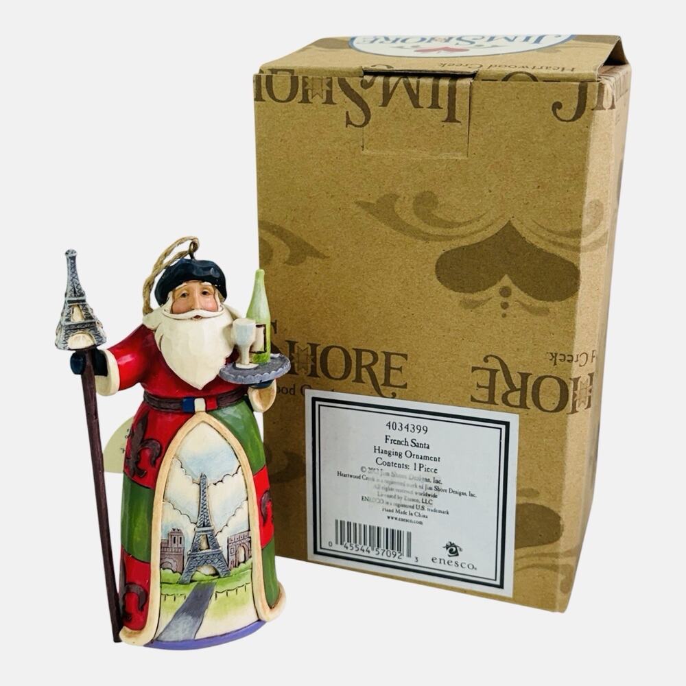 Jim Shore Heartwood Creek French Santa Hanging Ornament 4034399 Enesco 4.5x2”